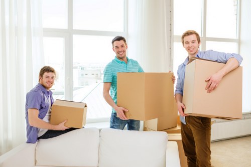 Furniture transport and unloading during a Highbury house removal