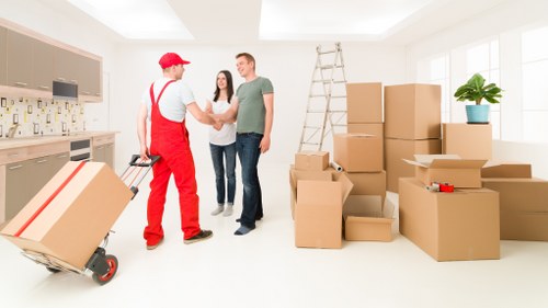 Local removal van helping with a flat move in Highbury