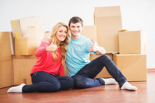 Packing boxes and furniture ready for a local Highbury move