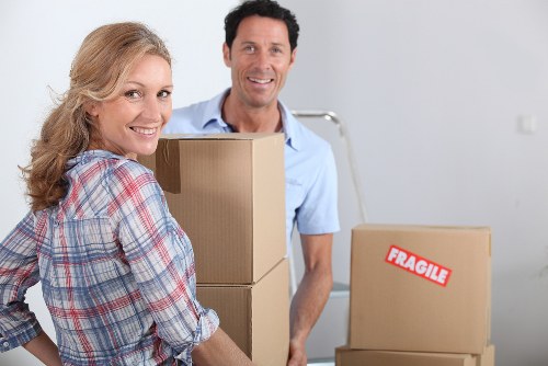Furniture and boxes loaded into a removal truck